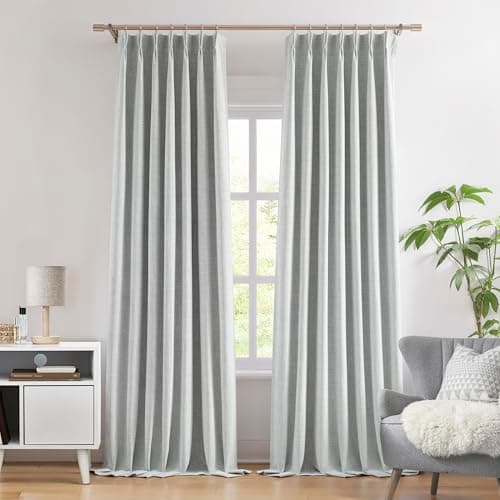 WEST LAKE 102 Inch Chenille Pinch Pleat 95% Blackout Window Curtain Panels