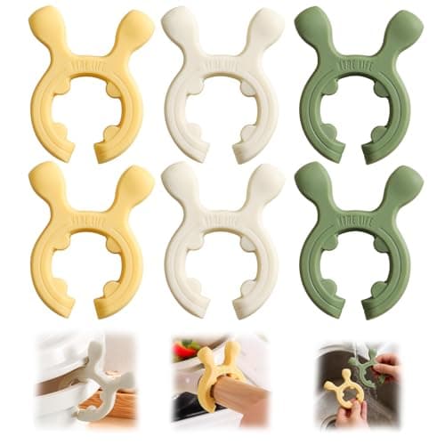 6pcs Multifunction Silicone Pot Handle Spatula Rack, Kitchen Pot Lid and Spoon Holder, Steam Releaser, Non-Slip Spoon Holder Stove Organize for Cooking Accessories