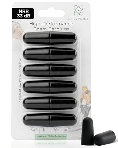 Happy Hippo Soft Foam Earplugs, 33 dB NRR, (6 Pair 12 Ear Plugs) Maximum Protection for Sleeping; Silence Snoring, Airplanes, Airports, Power Tools, Phone Conversations, Loud Work Environments (Black)