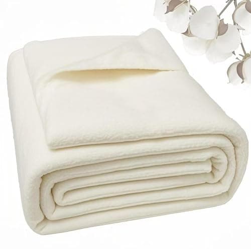 Natural Cotton Batting for Quilting Sewing Crafting & DIY Projects (68"x86", 150g/m² Lightweigh), Batting for Quilts