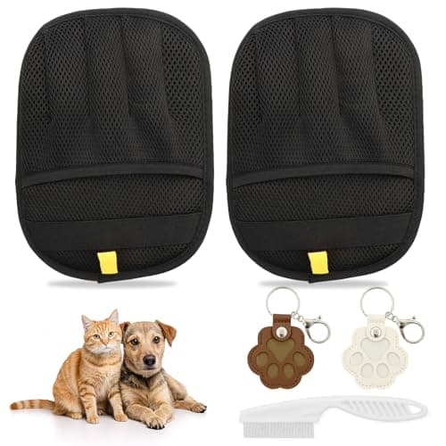 CONAMEI Pet Hair Remover,Upgraded Double Sided Electrostatic Pet Hair Removal Gloves,Reusable Pet Cat Dog Hair Remover Grooming Gloves (Black)