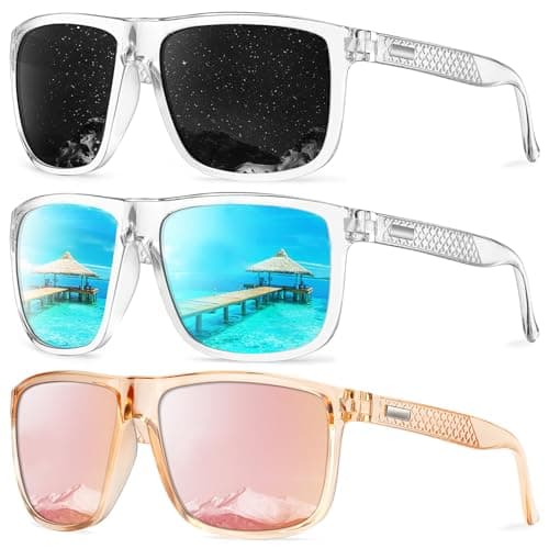 NSSIW Sunglasses-Men Polarized Mens-Sunglasses: Classic Sun Glasses with UV400 Protection for Driving Fishing Golf