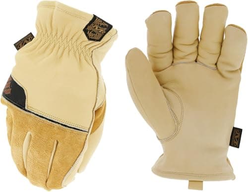 Mechanix Wear: ColdWork Durahide Insulated Leather Driver Winter Work Gloves, Water Resistant, Equipped with 40g 3M Thinsulate, Heavyweight Sherpa Lining, for Heavy Cold Weather (Tan, Large)