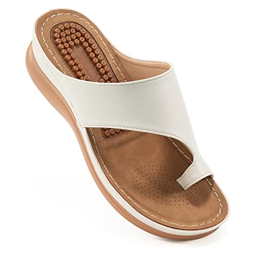 Aomigoct Womens Comfort Wedge Sandals: Soft Cushion & Orthopedic for All-Day Walking - Non-Slip 1.96" Heel for Stability - for Comfort Seekers
