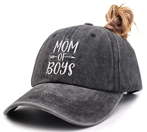 KKMKSHHG Mom Ponytail Hat, Mama Gifts for New Mom, Embroidered Adjustable Vintage Baseball Cap for Women