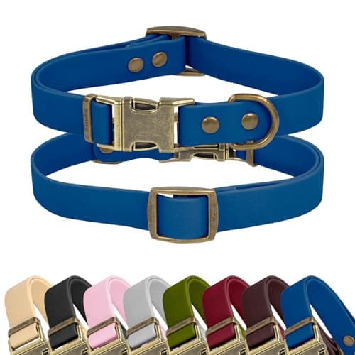 Wisedog Rubber Dog Collar with Quick Release, XL 16"-25.5", Blue