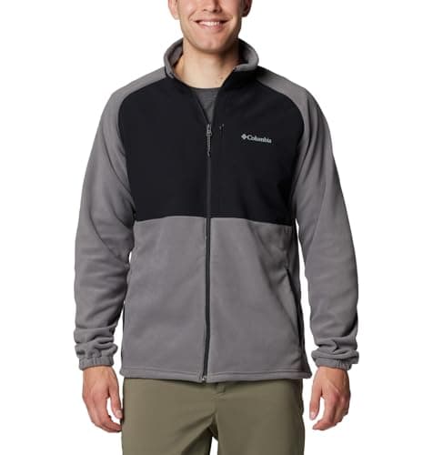 Columbia Men's Sage Peak Full Zip Fleece, City Grey/Black, Medium