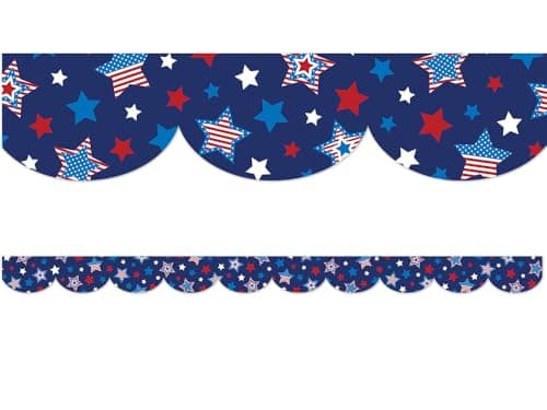 Teacher Created Resources Patriotic Stars Scalloped Die-Cut Border Trim (TCR6995)