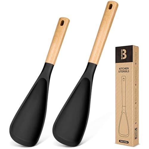 Badiano Multifunction Cooking Spoon for Nonstick Cookware,11.4"&13.4",Black
