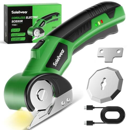 Soleilwear Cardboard Cutter, Cordless Electric Scissors with Safety Lock
