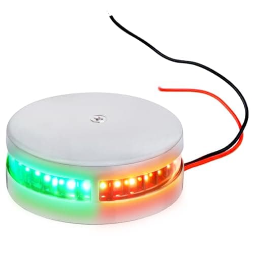 Young Marine 2-NM Deck Mount, Stainless Steel, Bi-Color Bow Light Red and Green LED for Boat Pontoon Yacht Skeeter, DC 10-30V