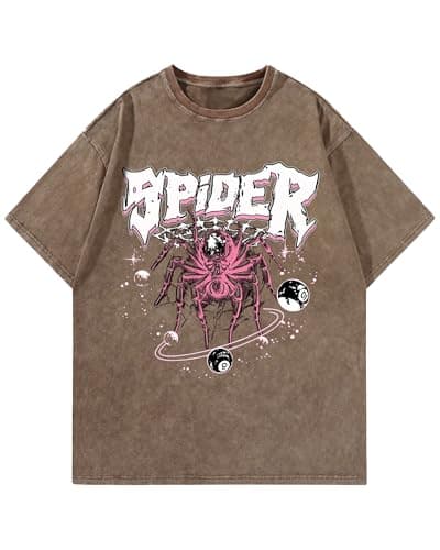 AugYew Graphic Tees Unisex Summer Short Sleeve Cotton Clothes, Coffee, XL