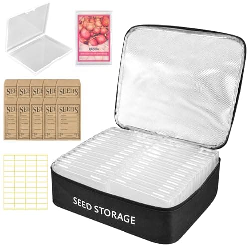 26 Slots Seed Storage Organizer Box with Envelopes & Oxford Cloth Container