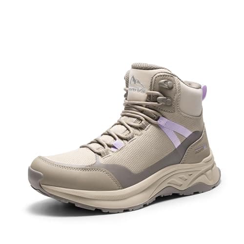 NORTIV 8 Women's Hiking Boots Waterproof Lightweight Outdoor Trekking Comfortable Non-Slip Backpacking Camping Ankle Boot Hollow,Size 5,Khaki,NWUMHB2501