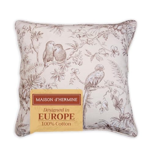 Maison d' Hermine Throw Pillow Covers 100% Cotton (20" x 20" - Pack of 1)
