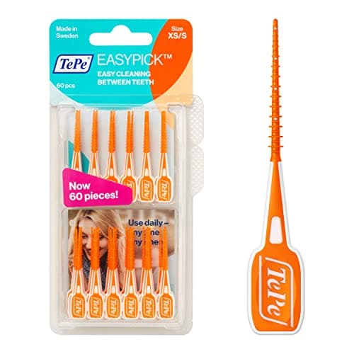 TEPE Easypick Dental Picks for Daily Oral Hygiene, Healthy Teeth and Gums, Size Xs/S / 1 X 60 Picks