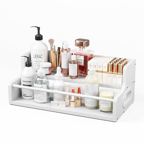 KLM 2-Tier Liquor Display Shelf, Bar Counter Organizer with Metal Rod.