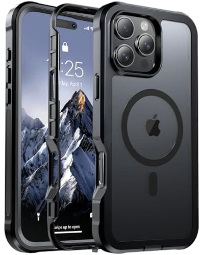 jaroco Magnetic for iPhone 16 Pro Max Case, [Compatible with MagSafe][Military Grade Drop Protection][Heavy Duty Protection][Non-Slip][Shockproof] 2-Layer Durable Bumper Phone Case 6.9''-Black
