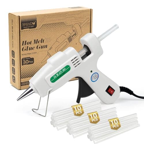 SHJADE Hot Glue Gun with 30 Glue Sticks, 20W Mini Hot Melt Gun Kit(White)