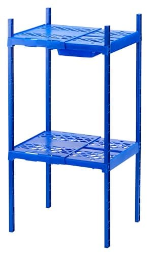 LockerMate Double Locker Shelf, Adjustable Width and Height to Fit Most School Lockers, Blue