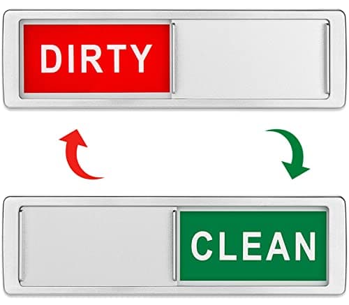 Cimkiz Dishwasher Magnet Clean Dirty Sign Shutter Only Changes When You Push It Non-Scratching Strong Magnet or Adhesive Options Indicator Tells Whether Dishes are Clean or Dirty
