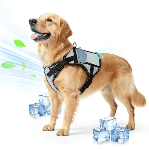 Harnyles Cooling Dog Vest: Medium Dog Harness - Made from Aviation-Grade Temperature - Adjustable Soft Padded Pet Harness for Summer Hot Weather