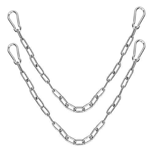 2PCS Hammock Hanging Chain Porch Swing Chain Hanging Chair Chain with 4 Carabiners Hammock Chair Hardware for Indoor Outdoor Playground Hanging Chair Hammock Chair Punching Bags(23")