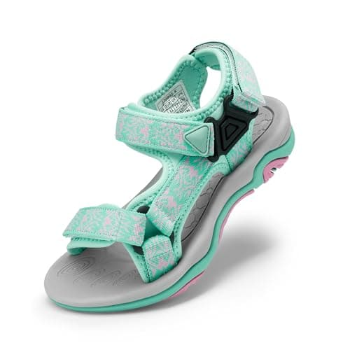 DREAM PAIRS Boys Girls Sandals Kids Adventurous Light-Weight Adjustable Straps Summer Water Shoes (Toddler/Little Kid/Big Kid),Size 9 Toddler,Mint/Pink,170892-K