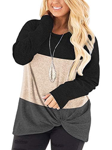 DOLNINE Plus Size Long Sleeve Tops for Women Loose Fit Winter Tshirts 22W