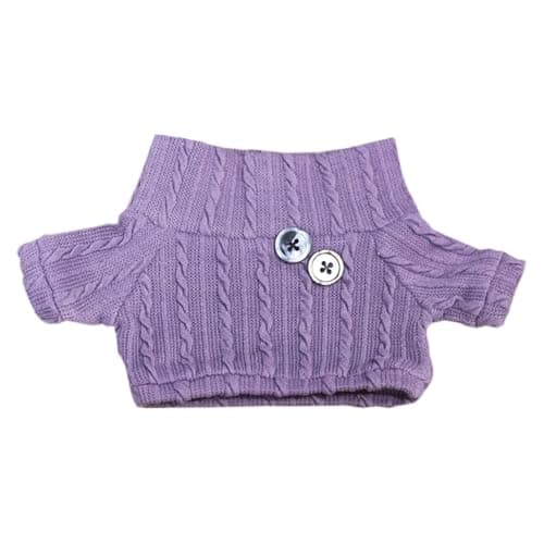 niannyyhouse 10cm-15cm 20cm Plush Doll Clothes Turtleneck Sweater Stuffed Toy Dressup (Purple, 20cm)