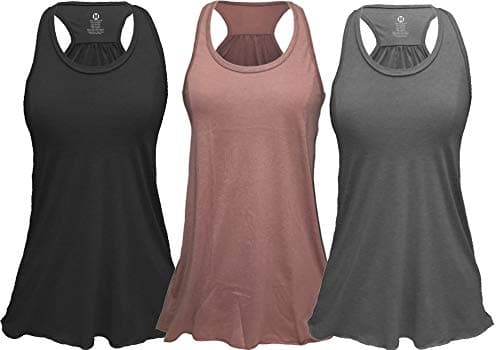Epic MMA Gear Flowy Racerback Tank Top, Regular and Plus Sizes Pack of 3 (2XL, Mauv/Grey/Blck)