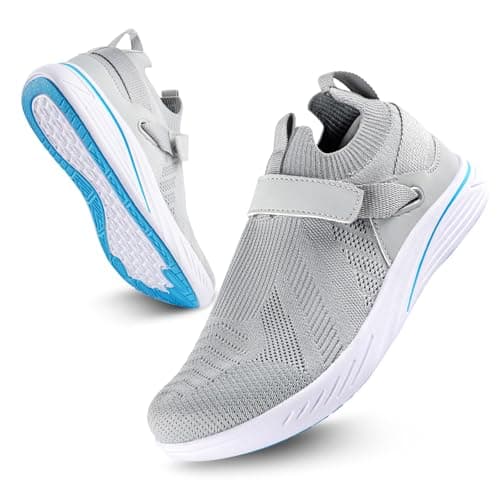 rosrabit Men's Walking Shoes, Wide Toe Box Breathable Barefoot Shoes Grey