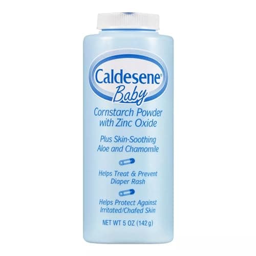 Caldesene Cornstarch Baby Powder with Zinc Oxide, Talc-Free Baby Powder, 5 Oz (2 Pack)