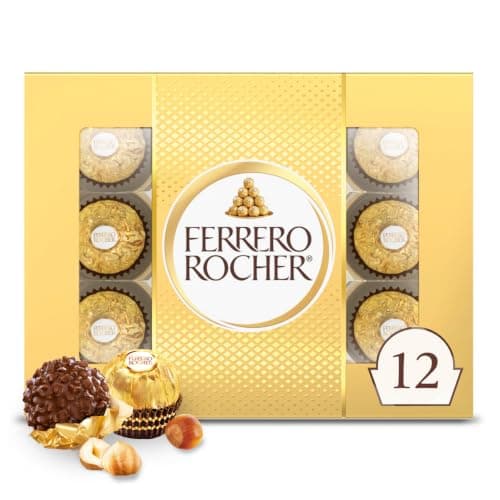 Ferrero Rocher Chocolate, Hazelnut Milk Chocolates, 12 Ct, 5.3 oz