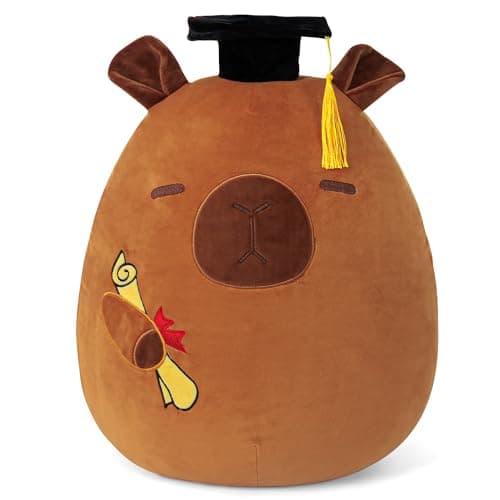 Graduation Capybara Stuffed Animal with Cap 18in Capybara Plush Pillow
