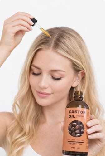 100% Natural, Cold Pressed and Unscented Castor Oil. Treatment for Hair, Body, Face and Nails - Hexane Free - MADE IN USA - 100 ml (3.38 fl oz)