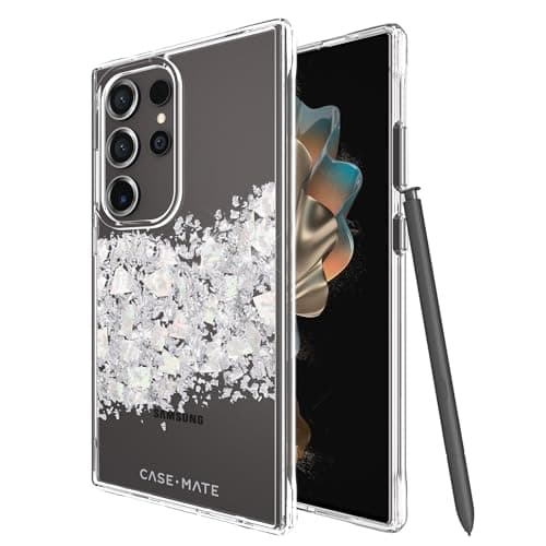 Case-Mate Samsung Galaxy S24 Ultra Case [6.8"] [12ft Drop Protection] [Wireless Charging] Touch of Pearl Phone Case for Samsung Galaxy S24 Ultra - Luxury Bling Glitter, Anti-Scratch, Shockproof, Slim