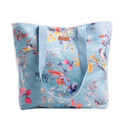 Maison d' Hermine Tote Bag 100% Cotton Canvas Reusable Shoulder Grocery Bag for Work Beach Travel Shopping Lunch Perfect for Men Women Spring Summer (Equinoxe - Blue)