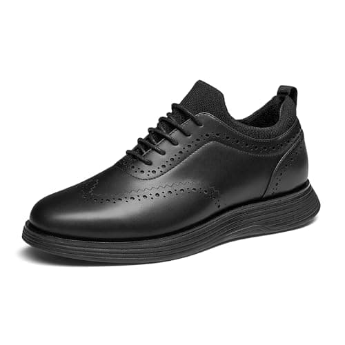 Bruno Marc Men's MaxFlex Dress Sneakers Oxfords Casual Wingtip Brogue Shoes,Size 9,All Black,SBOX2326M