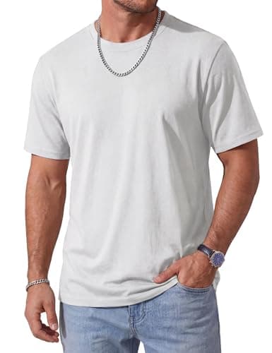 MAGCOMSEN Mens White T Shirts for Men Short Sleeve Cooling Moisture Wicking Lightweight Shirts Casual Summer Tees