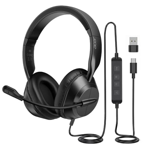 Acer Headset with Microphone for PC, ENC Noise-Cancelling Mic, USB-C/USB-A