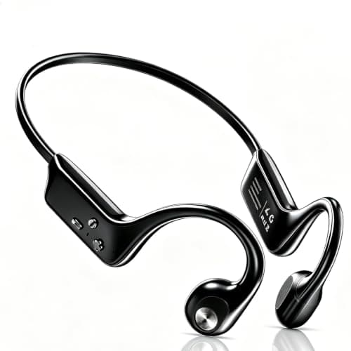 Fanisic Bone Conduction Headphones, Bluetooth 6.0 Open Ear Headphones with Mic, Type-C Quick Charge. Long Battery Life, IPX5 Sweatproof, Lightweight Comfortable for Office, Sports, and Driving(Black)