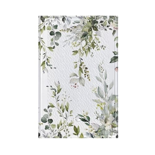 Sage Green Eucalyptus Leaves Single Blank Decorative Light Switch Cover Electrical Wall Plates Farmhouse Receptacle Switchplate Faceplates for Bathroom Bedroom House