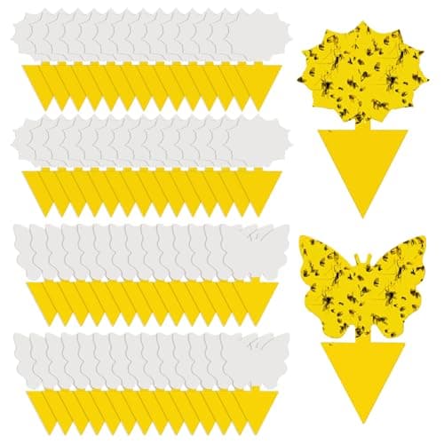 58 Pack Flying Insect Traps for Plants – Yellow Sticky Traps for Gnat, Fly & Flying Bug, Indoor Outdoor Flying Bug Catcher for Pots, Garden & Kitchen, Kid & Pet Safe, Non-Toxic (58 Pcs Classic)