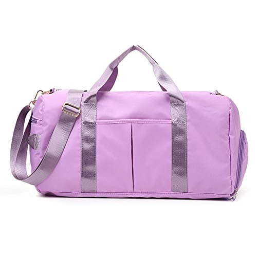 KARRESLY Sports Gym Bag for Women or Men Travel Duffel Bag with Wet Pocket and Shoes Compartment for Training Swim Yoga(Purple)