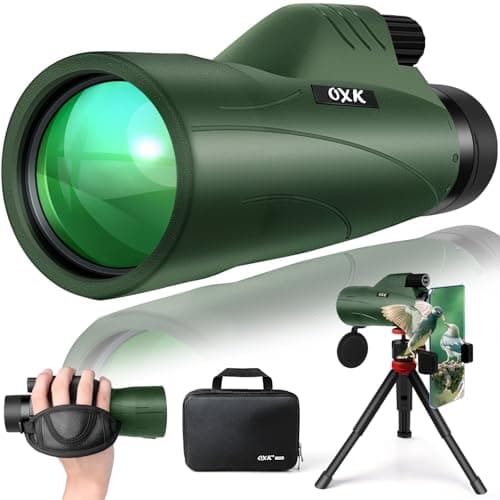 12x56 High Power Monocular Telescope with Tripod Bag, Handheld Monoculars for Adults with BAK4 Prism & FMC Lens, Suitable for Bird Watching Camping, New-Upgraded BAK4 - Forest Green