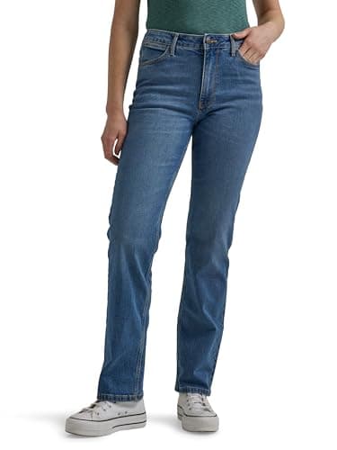 Wrangler Womens High Rise True Straight Fit Jeans, Ocean Medium, 4 1 US