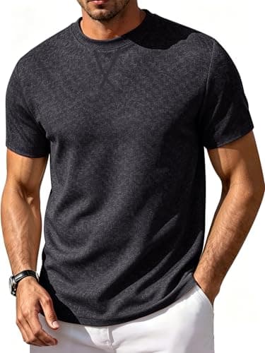 rosemia Mens T Shirts Basic Short Sleeve Tees Casual Regular Fit Crewneck Tops 2026, Cloud Mottled Black, XL