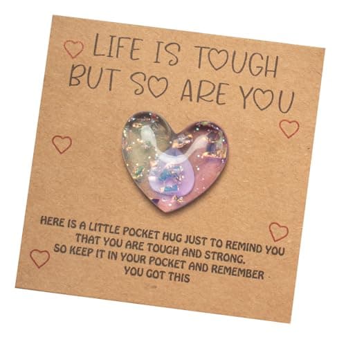 Habbiful Pocket Hug Heart with Greeting Cards, Valentines Day Gifts for Teens Coworker Boyfriend Girlfriend I love You Gifts for Him Her, Thinking of You Gift (A)