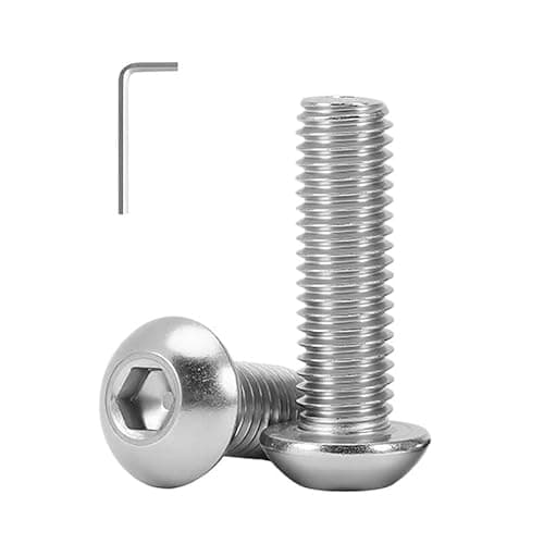 M3 x 20mm(50 Pack) Button Head Hex Socket Cap Screws Bolts, Hex Drive Bright Finish Fully Machine Thread, Corrosion Resistant 304 Stainless Steel 18-8 Screws